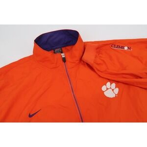 Vintage Nike Team Clemson Tigers Football Clima-Fit Zip Jacket Orange Mens XL